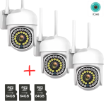 3бр Безжична камера ICSEE 36 led с подарък  3бр SD карта 64gb