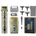 VGR V-649 – Професионален комплект 2в1 (тример + самобръсначка) – Златен