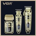 VGR V-642 – Професионален комплект 3 в 1 с 12 приставки (тример, самобръсначка и машинка за подстригване) – златен - Image 5