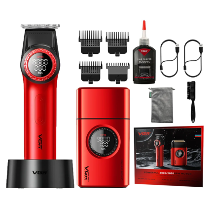 Професионален комплект за бръснене VGR V-977 & V-377 RED EDITION