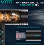 Професионален сешоар VGR-401 – черен с LED дисплей - Image 5